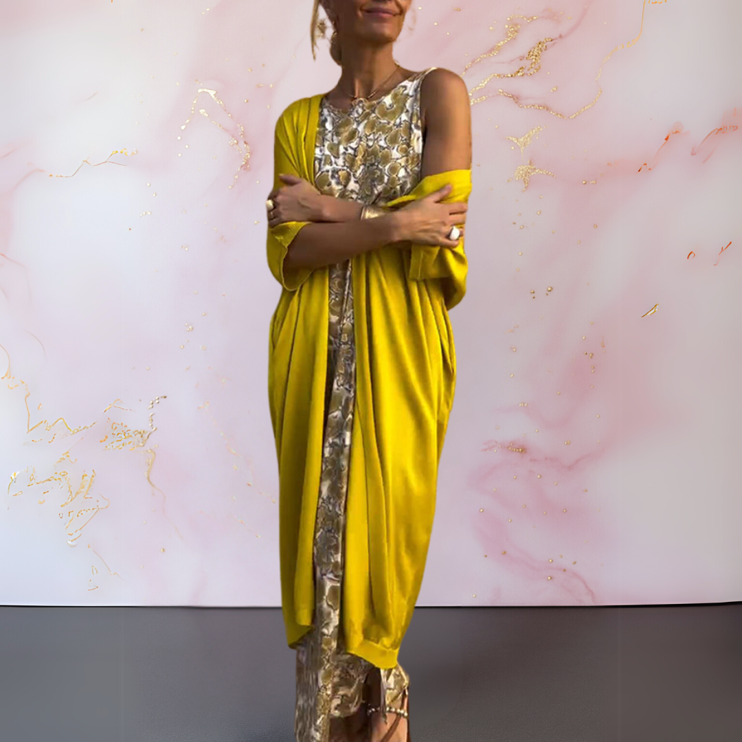 THEA | ELEGANT DRESS WITH WAISTCOAT