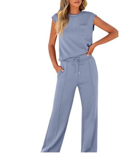 CYNTHIA | CAP SLEEVE TOP AND TROUSERS SET