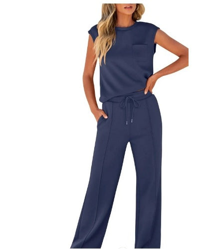 CYNTHIA | CAP SLEEVE TOP AND TROUSERS SET