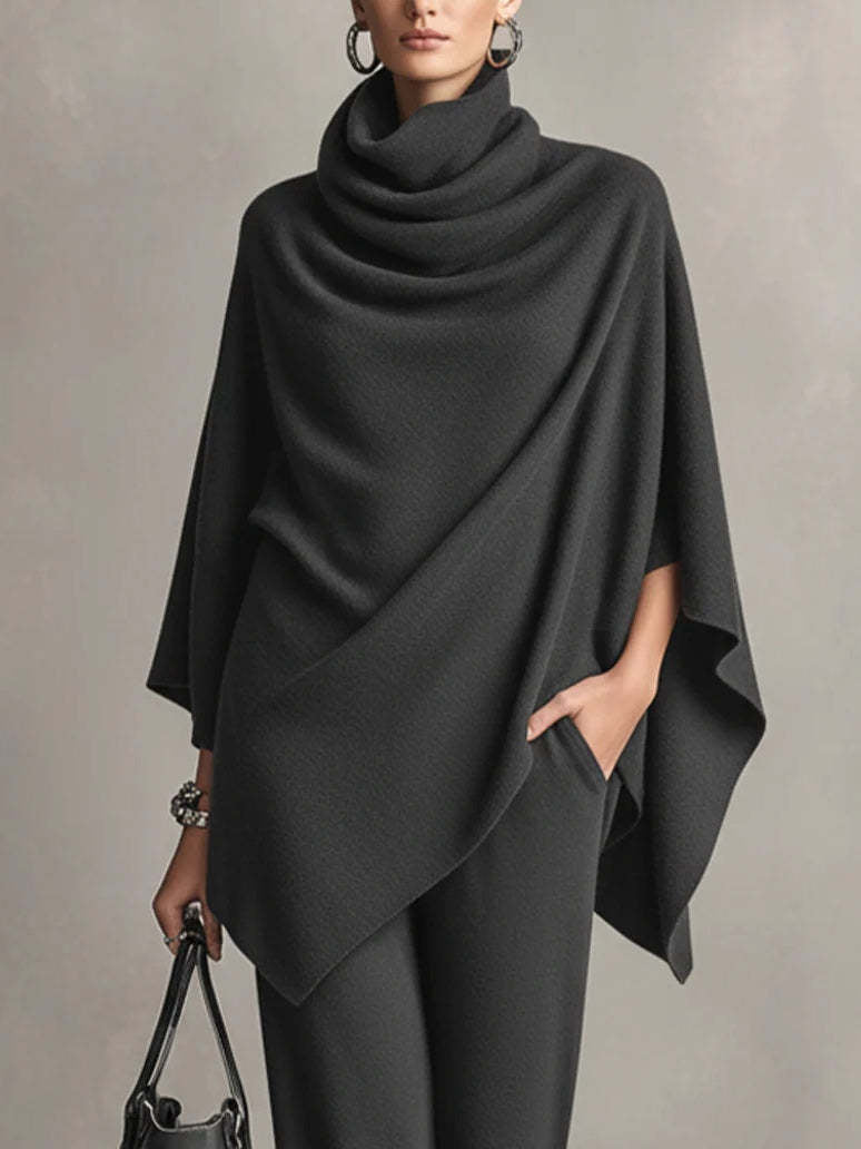 VIVIENNE | COWL NECK PONCHO SET