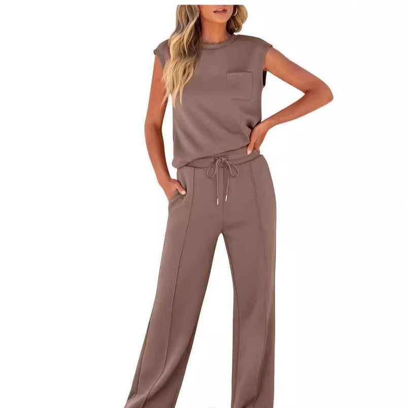CYNTHIA | CAP SLEEVE TOP AND TROUSERS SET