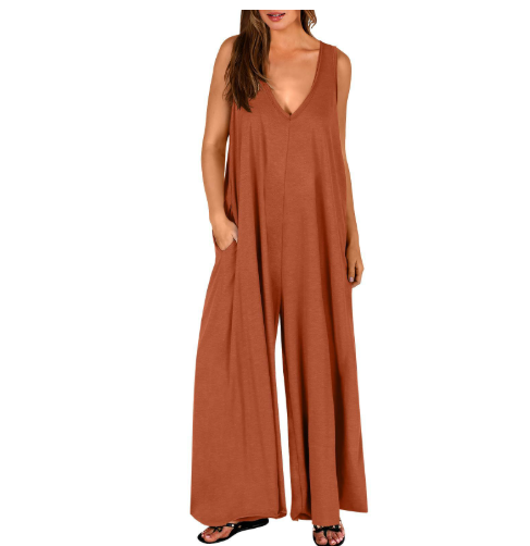 DENISE | COMFORTABLE V-NECK WIDE-LEG JUMPSUIT
