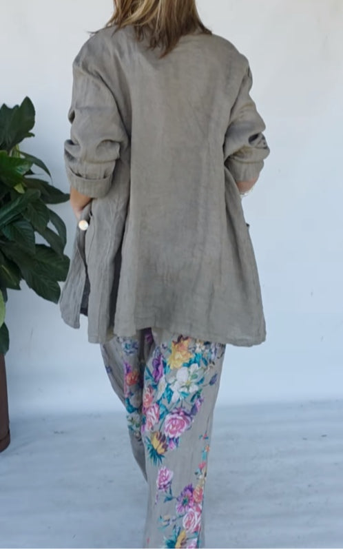 KATHARINE | JACKET AND FLORAL WIDE-LEG TROUSERS SET